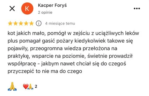 Opinia podopiecznego