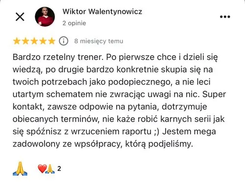 Opinia podopiecznego