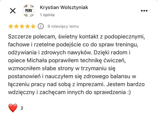Opinia podopiecznego